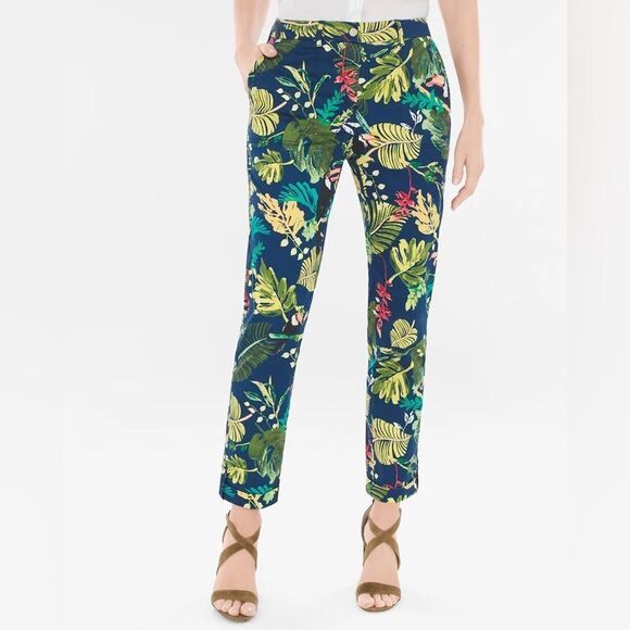 Chico’s Women’s 0.5 / 6 the Ultimate Fit Luxe Utility Tropical Ankle Pants NEW - Picture 1 of 14